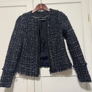 Banana Republic Navy Tweed Blazer